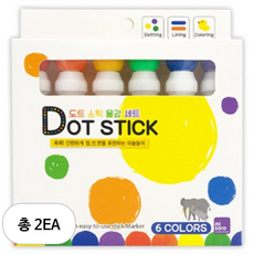 미소로 8000 도트스틱 물감 세트 2190, 6색, 40ml, 2세트