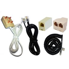 유선 전화기 연결 연장 선 잭 케이블 RJ11 RJ12 전화 팩스 카드 단말기 체크기 연결 연장 케이블 잭, 전화선5M, 5M