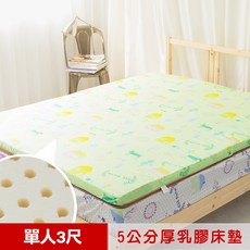 米夢家居 5公分厚天然乳膠床墊 冬夏兩用 青春綠