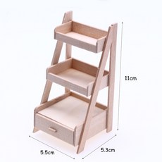 【Z】迷你木質花架 拍攝道具 造景裝飾 娃娃屋擺件 桌面裝飾 酒櫃裝飾 多肉裝飾, 木質色, 3