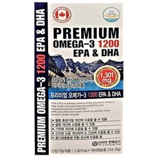 캐나다 프리미엄 오메가3 1200 EPA &amp; DHA 180캡슐 6개월분, 1정, 1개