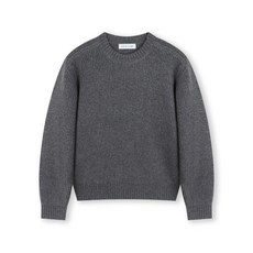 비슬로우 BESLOW 비슬로우X패션튜브삭형 CREW NECK SHORT SWEATER CHARCOAL