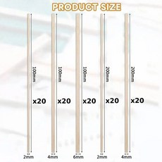 00pcs 발사 나무 집 공예 은못 된 스트립 스틱 경재 모델 미완성 목공예 인형 광장 DIY 장식을위한, 00pcs set