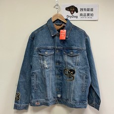 極度乾燥 Superdry 復古刷舊水洗丹寧牛仔外套 貼布補丁 骷髏頭, 1個