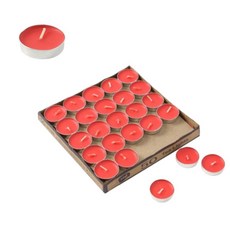 OW 티라이트 세트 파티 무향 양초 레드 캔들 50개입 원형, 1세트, 5g