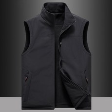 JEEP SPIRIT 男士加絨加厚立領多口袋馬甲