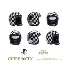 Chief 酋長 500TX 復古安全帽 電鍍火焰賽車格 小帽體 3/4 安全帽, 黑電鍍,S, 1個