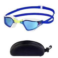 스완스 발키리 미러 수경 SR-72M 선수용 물안경+하드케이스, NAVBL, 1개