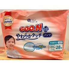 GOO.N Plus 輕柔觸感褲型紙尿褲 XXL 號 28 片裝 日本製造, 28片