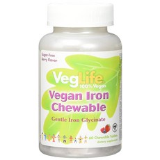 VegLife 鐵質補充莓果味咀嚼片, 1個, 60 件