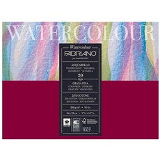 Fabriano 畫家水彩本 CP冷壓 20頁 中粗紋 水彩紙, 紅色，200gms，24*32cm