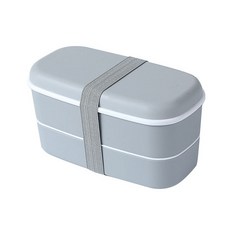 2단 도시락통 직장인 런치박스 전자레인지 500ml, 그레이, 1개