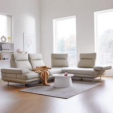 모던홈즈 디셈버 천연가죽 스윙 4인 코너형 소파, 4인…