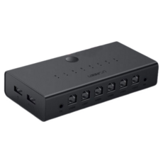 UGREEN 8埠 USB KVM 升級/打寶 八台電腦同步控制器 鍵盤滑鼠同步器, 黑色, CM229