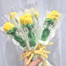 5p 비비드위 장미꽃 꽃인형 한송이 세트, 5개, 옐로우