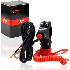 1PZ BR2-L02 78인치 22mm 핸들바 유니버설 2선 빨간색 더블 킬 스톱 스위치 교체 혼다 야마하 오프로드 오토바이 49cc-250cc 엔진 ATV 4 휠러 쿼드 고 카트