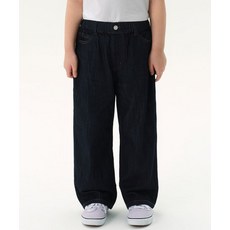 (백화점상품)MUSINSA STANDARD KIDS 린넨 라이크 와이드 밴딩 데님 팬츠 [딥 인디고]103399