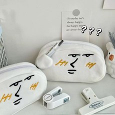 조각 얼굴 미남 연필 펜슬 펜 필통 파우치 케이스 펜 꽂이 쓸데없는 킹받는 웃긴 친구 우정 커플 선물 디자인문구 수납 정리, 조각 미남 필통, 조각 미남 필통, 1개