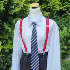 기니디샵 컬러 정장 멜빵 서스펜더 레드 바지 멜빵끈