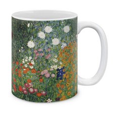 MUGBREW Classic Art The Starry Night Over The Rhone 빈센트 반 고흐 세라믹 커피 머그 티 컵 325ml(11온스), 구스타프 클림트 플라워 가든