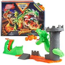 Monster Jam Dueling Dragon 플레이세트 독점 1:64 스케일 드래곤 몬스터 트럭 만 3세 이상 남아용 아동용 장난감, Monster Jam , Dueling Dragon 플