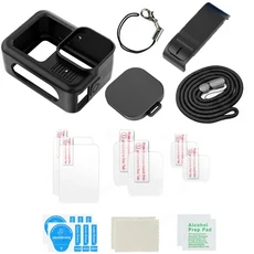 Gopro Hero Black 13 액세서리 케이스 보호 하우징 쉘 보호대 고무 실리콘 + Go pro Hero 13 용 렌즈 캡 스, 03 Kit A
