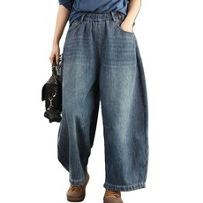 WAWAMOM 여성 기모 배기청바지 겨울 항아리 통바지 밴딩팬츠 빅사이즈 GDY39