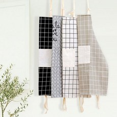 캔버스 카페 바리스타 공방 주방 체크 앞치마 RD-10339