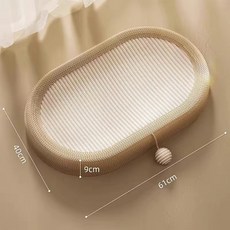 대형 삼베 고양이 스크래쳐 보드 타원형 고양이 침대 내마모성 로프 패드 고양이용품, 1개, 블랙 삼 61종