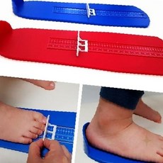 성장기 어린이 성인 발 길이 측정 도구 신발 사이즈 확인 치수 재기 가정용 측정판, 레드, 1개