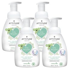 에티튜드 베이비 리프 사이언스 2-In-1 헤어 앤 바디 포밍 워시 올인원클렌저 295ml, 4개