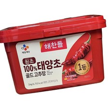 해찬들 고추장 골드 태양초 3kg 4개 매운 장류 양념, 1개