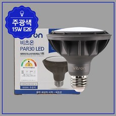 비츠온 PAR30 LED 15W 확산형, 주광색, 1개