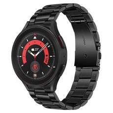 더조은셀러 호환 날개형 메탈 체인 시계줄 스트랩, 블랙, 1개