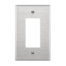 에너라이트 장식 스위치 금속 벽판 스테인리스 스틸 콘센트 커버 내식성 표준 크기 1-강 4.50" x 2.76" 스테인리스 스틸 201 7731-PBK 광택 블랙, Stainless Steel, Standard Size