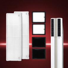 LG 휘센 스탠드 에어컨 필터 엘지 듀얼 스마트 2IN1 신형 초미세 플러스 먼지 필터 호환, 1세트, 듀얼 신형 완벽세트(미니2EA+탈취2EA+플러스2EA)