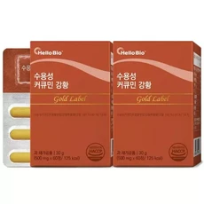 수용성 커큐민 강황 골드라벨 60정 2박스 총 4개월분, 1개, 헬로바이오 수용성 커큐민 강황 골드라벨 60정 2박스