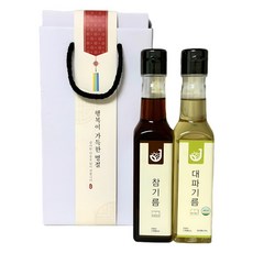 장터엔 2종선물세트 250ml, 참기름+대파기름, 유리병250ml, 1개