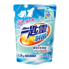Attack 一匙靈 超濃縮洗衣精補充包 1.5kg 強力消臭, 1個, 1.9L