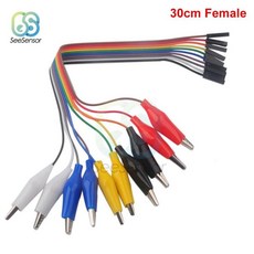 더블 엔드 악어 클립 와이어 점프 테스트 리드 점퍼 라인 케이블 핀, 3. 30cm female