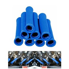 Ummickl 스파크 플러그 와이어 열 차폐 슬리브 보호 2500 고온 테이프 8팩 (블루), 블루