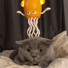 고양이 오징어 문어 반려묘 회피 충전식 장난감 강아지, 1개, 옐로우, 기본 모델명/품번