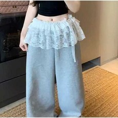 뱃살커버레이어드 랩스커트 시스루 레이스 망사 스커트 엉덩이 커버 치마 사계절