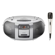 코이즈미 CD 라디오 카세 AM/FM 와이드 FM 대응 마이크 포함 화이트 SAD-4947/W, 1개, 상세페이지 참조