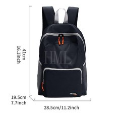 臺灣爆品 休閒揹包 超輕運動登山包 便攜摺疊皮膚包 上班通勤雙肩包, 黑色