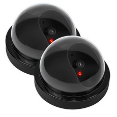 LED 점멸 더미 CCTV 카메라 가짜 보안카메라, 2개, 블랙