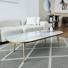 메리골드리빙 거실테이블 1200 X 600 X 300 소파 좌식 쇼파 티 테이블, (5)골드 대리석 테이블