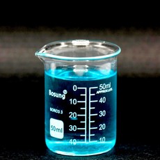 12개입 50ml 1급 내열 강화유리 실험용 눈금 비이커 장치 교재 측정 용액 용기 실험실 액체