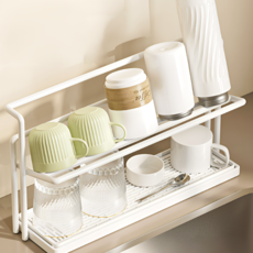 컵 건조대 대각선 선반 미니 식기건조대 2단, 1개, 화이트