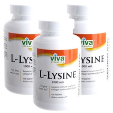 viva vitamins 左旋離胺酸錠 1000mg, 100顆, 3個